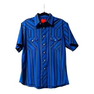 Rustler Vintage Size Large X-Long Tail Pearl Snap Western Shirt 1980's